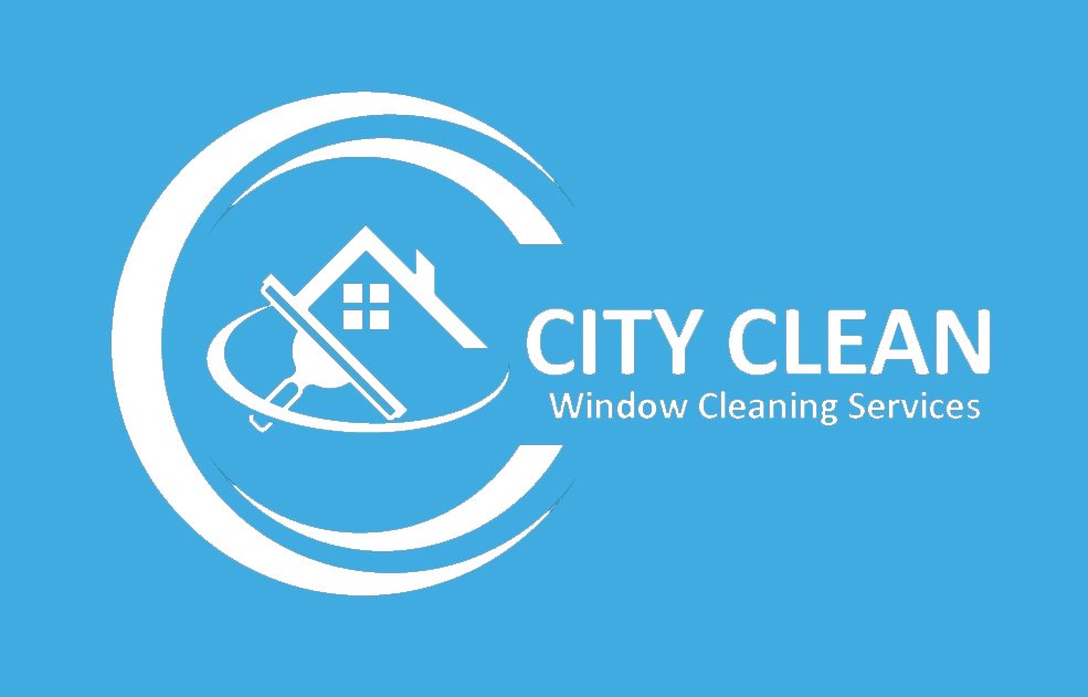 city clean logo white light blue background